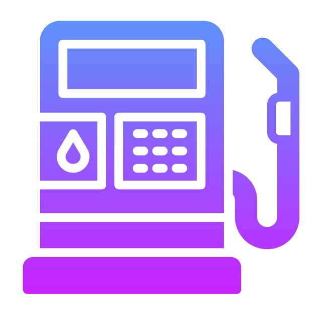 Ilustración del icono vectorial de gasolina del conjunto de iconos de energía nuclear