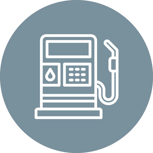 Ilustración del icono vectorial de gasolina del conjunto de iconos de energía nuclear