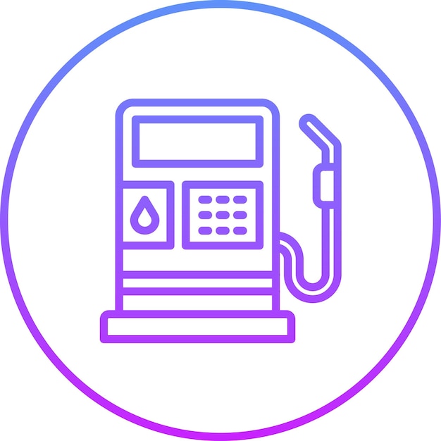 Ilustración del icono vectorial de gasolina del conjunto de iconos de energía nuclear