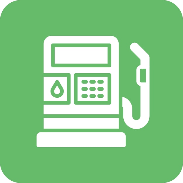Ilustración del icono vectorial de gasolina del conjunto de iconos de energía nuclear
