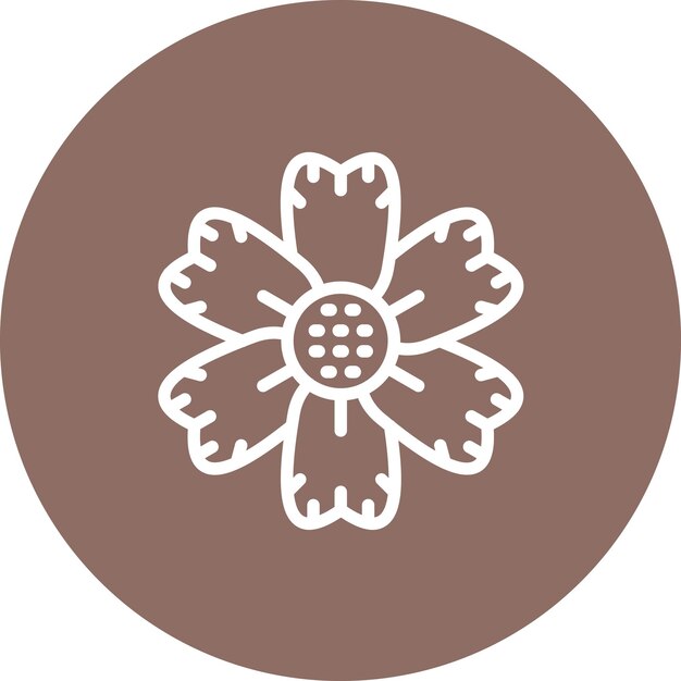 Ilustración del icono vectorial de geranio del conjunto de iconos de flores