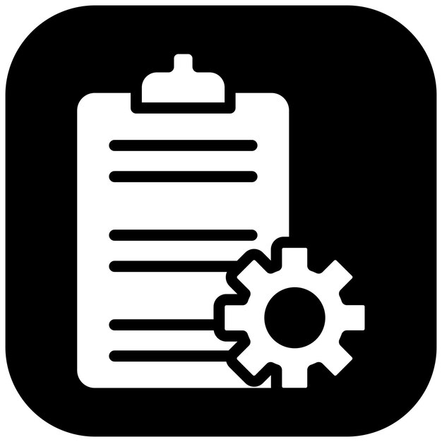 Ilustración del icono vectorial de gestión de la configuración del conjunto de iconos de garantía de calidad