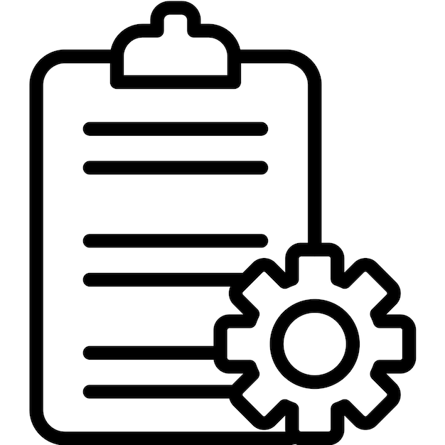 Ilustración del icono vectorial de gestión de la configuración del conjunto de iconos de garantía de calidad