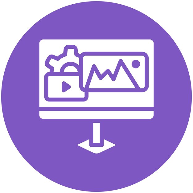 Ilustración del icono vectorial de gestión de contenido del conjunto de iconos de marketing en línea