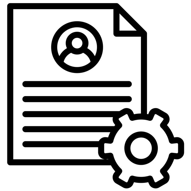 Ilustración del icono vectorial de gestión de documentos del conjunto de iconos de recursos humanos