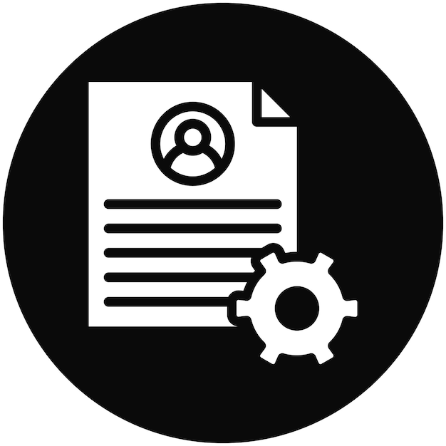 Ilustración del icono vectorial de gestión de documentos del conjunto de iconos de recursos humanos