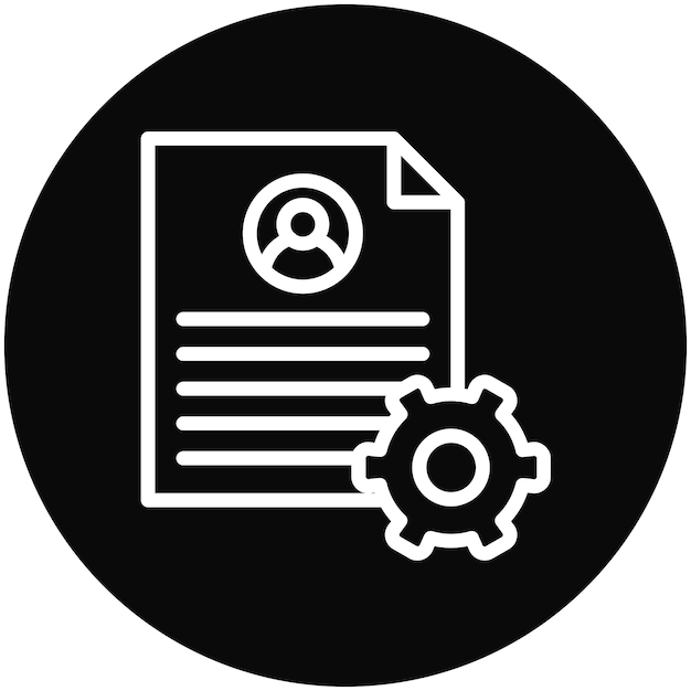 Ilustración del icono vectorial de gestión de documentos del conjunto de iconos de recursos humanos