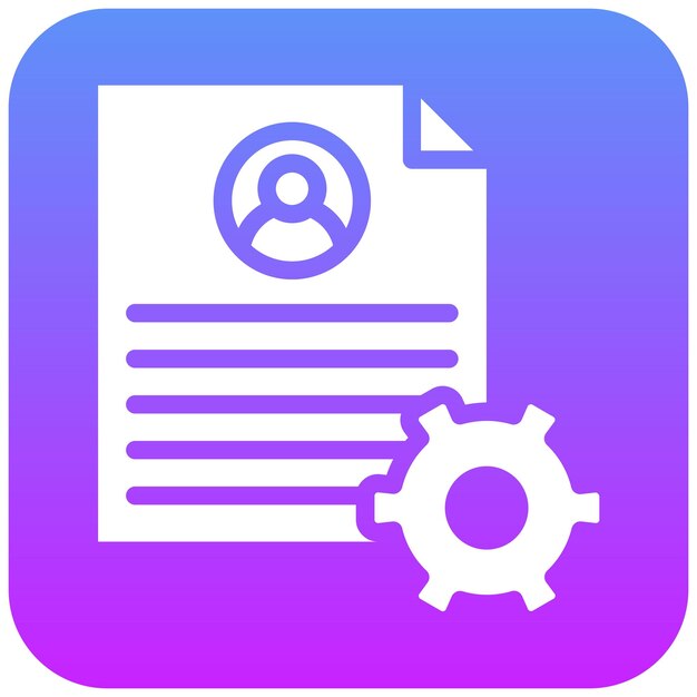Ilustración del icono vectorial de gestión de documentos del conjunto de iconos de recursos humanos