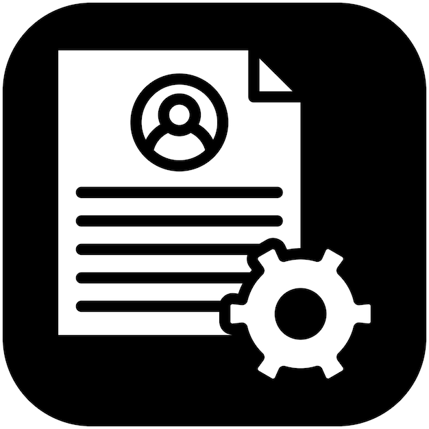 Ilustración del icono vectorial de gestión de documentos del conjunto de iconos de recursos humanos