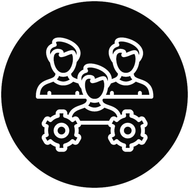 Ilustración del icono vectorial de gestión de equipos del conjunto de iconos de recursos humanos