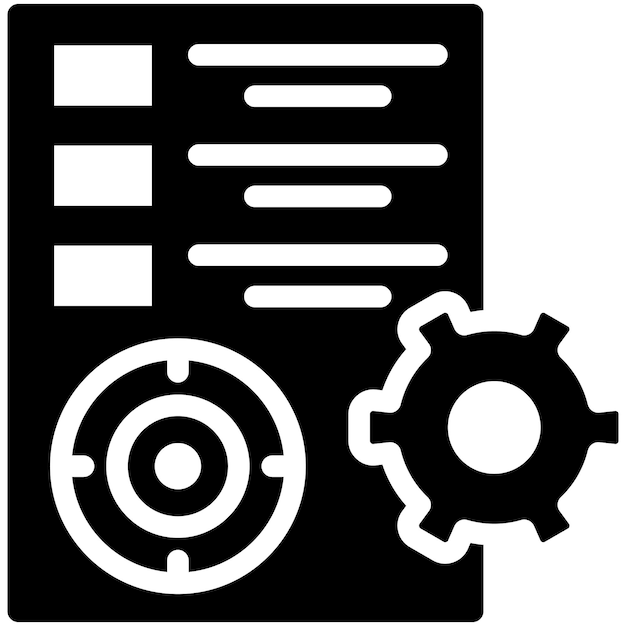 Ilustración del icono vectorial de gestión de objetivos del conjunto de iconos de recursos humanos