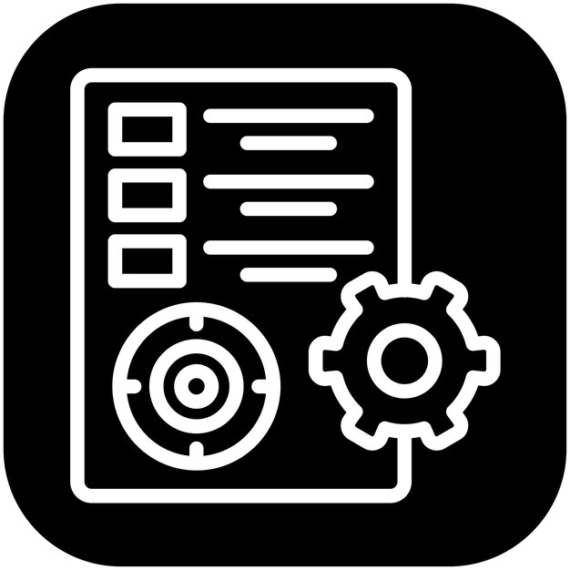 Ilustración del icono vectorial de gestión de objetivos del conjunto de iconos de recursos humanos