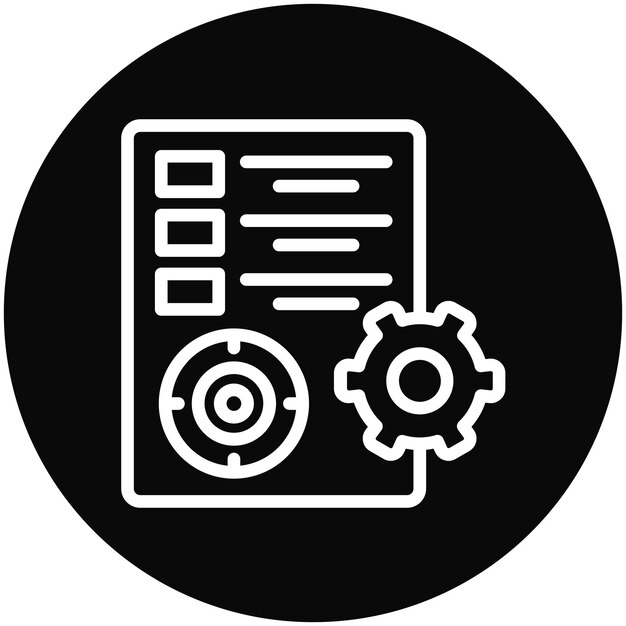 Ilustración del icono vectorial de gestión de objetivos del conjunto de iconos de recursos humanos