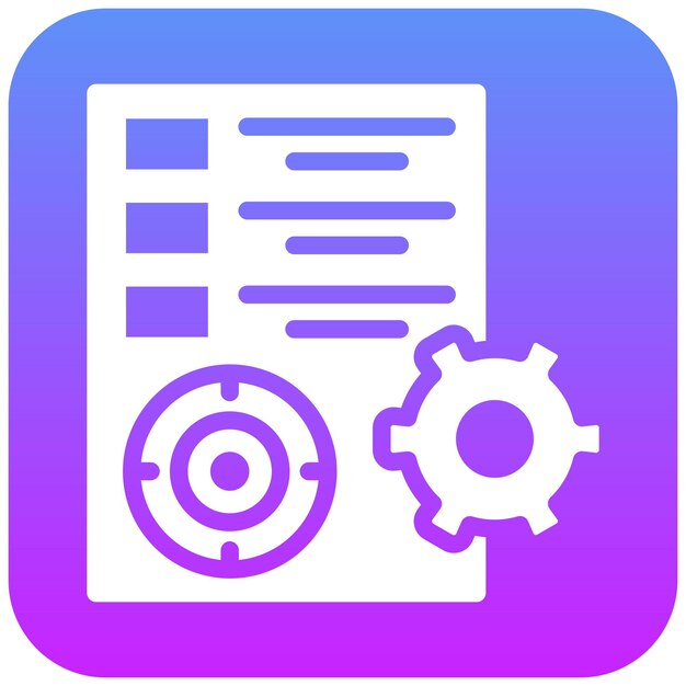 Ilustración del icono vectorial de gestión de objetivos del conjunto de iconos de recursos humanos