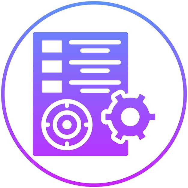 Ilustración del icono vectorial de gestión de objetivos del conjunto de iconos de recursos humanos
