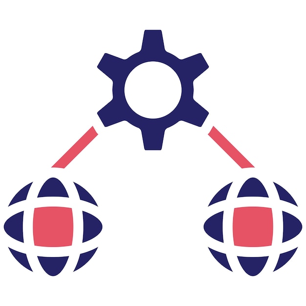 Ilustración del icono vectorial de gestión de la red del conjunto de iconos de red