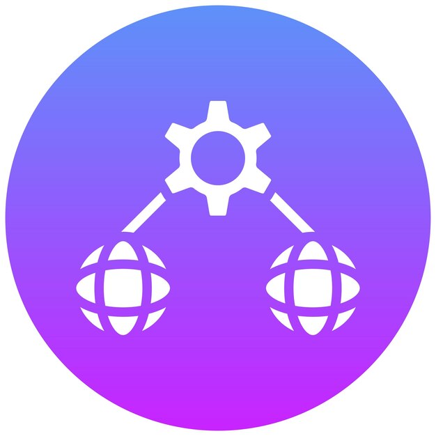 Ilustración del icono vectorial de gestión de la red del conjunto de iconos de red