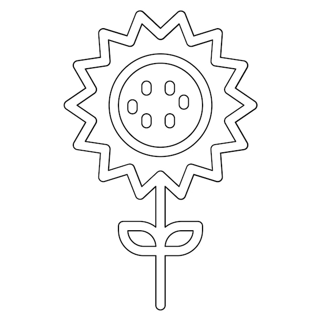Ilustración del icono vectorial del girasol del conjunto de iconos de la primavera
