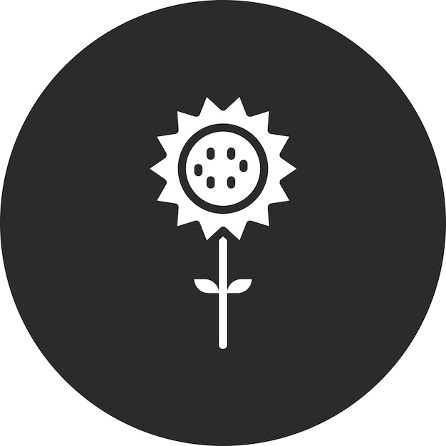 Ilustración del icono vectorial del girasol del conjunto de iconos de la primavera