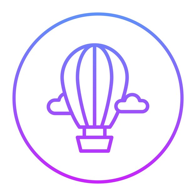 Ilustración del icono vectorial del globo aéreo del conjunto de iconos de aviación