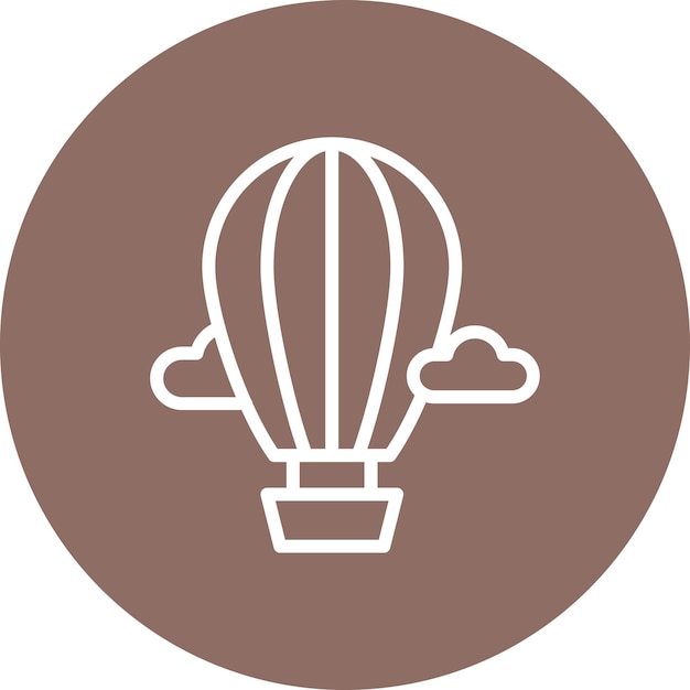 Ilustración del icono vectorial del globo aéreo del conjunto de iconos de aviación