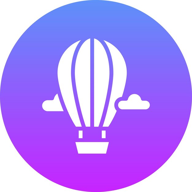 Ilustración del icono vectorial del globo aéreo del conjunto de iconos de aviación