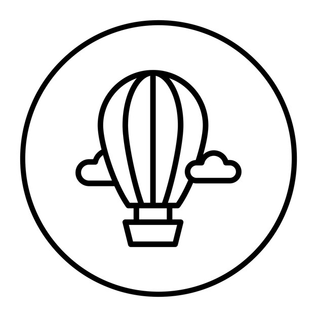 Ilustración del icono vectorial del globo aéreo del conjunto de iconos de aviación
