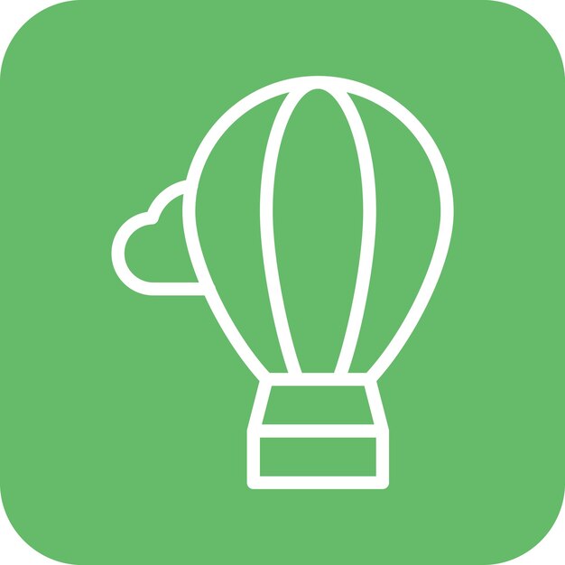 Ilustración del icono vectorial del globo aéreo del conjunto de iconos de entretenimiento