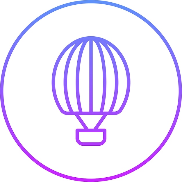 Ilustración del icono vectorial de globo de aire caliente del conjunto de iconos de Dubai
