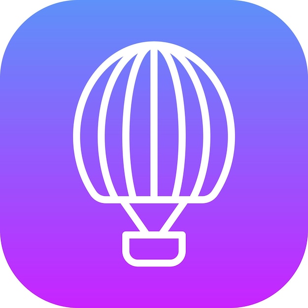 Ilustración del icono vectorial de globo de aire caliente del conjunto de iconos de Dubai