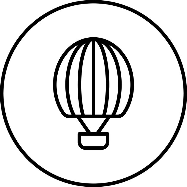 Ilustración del icono vectorial de globo de aire caliente del conjunto de iconos de Dubai