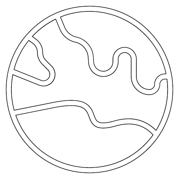 Ilustración del icono vectorial del globo del conjunto de iconos de Investigación y Ciencia