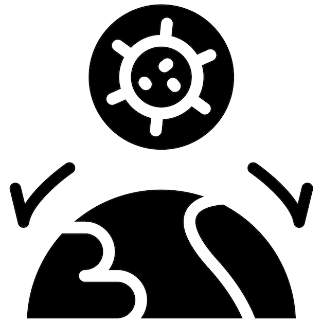 Ilustración del icono vectorial del globo contagioso del conjunto de iconos de enfermedades infecciosas