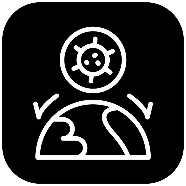 Ilustración del icono vectorial del globo contagioso del conjunto de iconos de enfermedades infecciosas