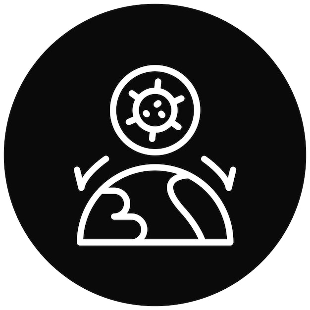 Ilustración del icono vectorial del globo contagioso del conjunto de iconos de enfermedades infecciosas
