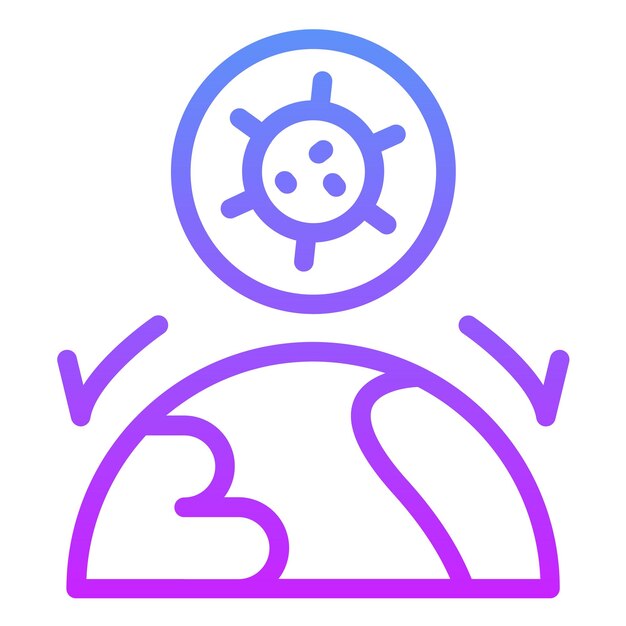 Ilustración del icono vectorial del globo contagioso del conjunto de iconos de enfermedades infecciosas