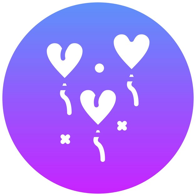 Ilustración del icono vectorial del globo del corazón del conjunto de iconos de Festa Junina