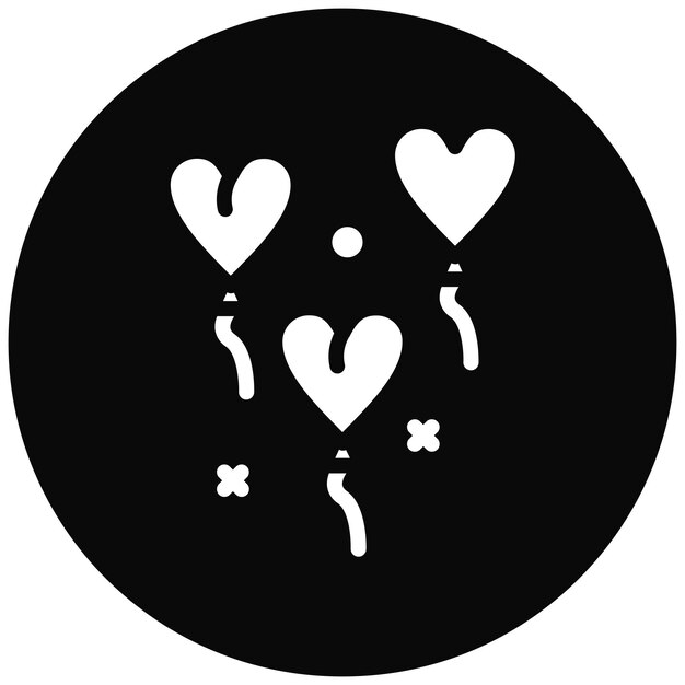 Ilustración del icono vectorial del globo del corazón del conjunto de iconos de Festa Junina