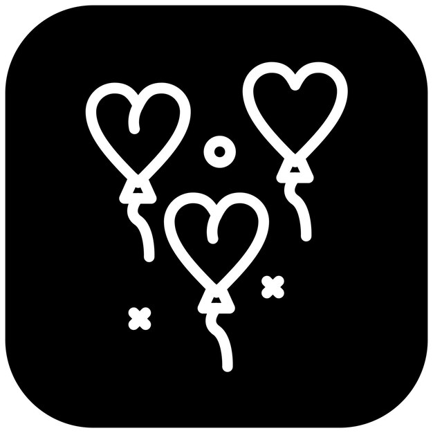 Ilustración del icono vectorial del globo del corazón del conjunto de iconos de Festa Junina