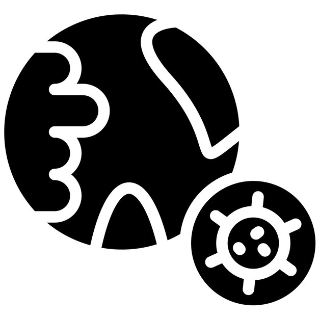 Ilustración del icono vectorial del globo pandémico del conjunto de iconos de enfermedades infecciosas
