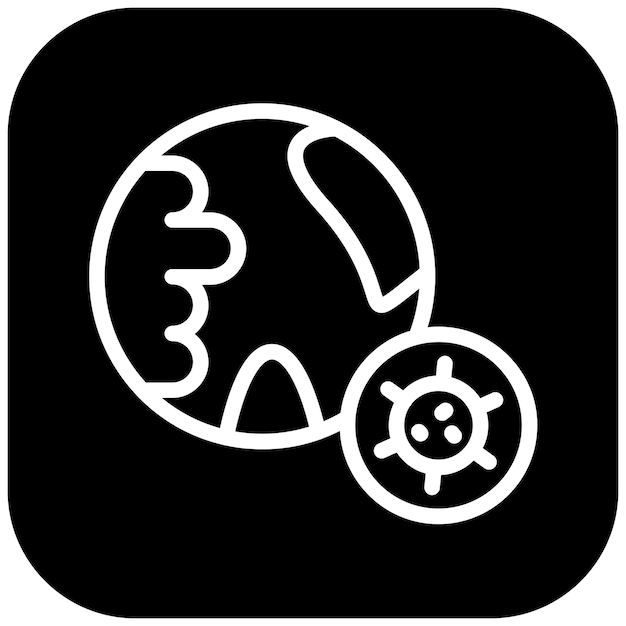 Ilustración del icono vectorial del globo pandémico del conjunto de iconos de enfermedades infecciosas