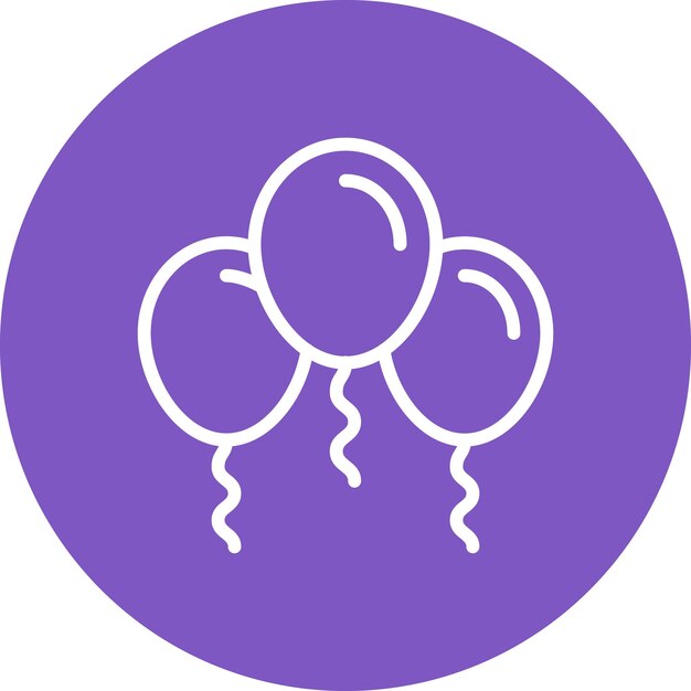 Ilustración del icono vectorial de globos del conjunto de iconos de cumpleaños