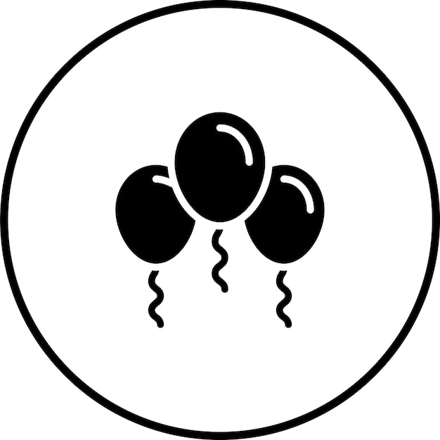 Ilustración del icono vectorial de globos del conjunto de iconos de cumpleaños