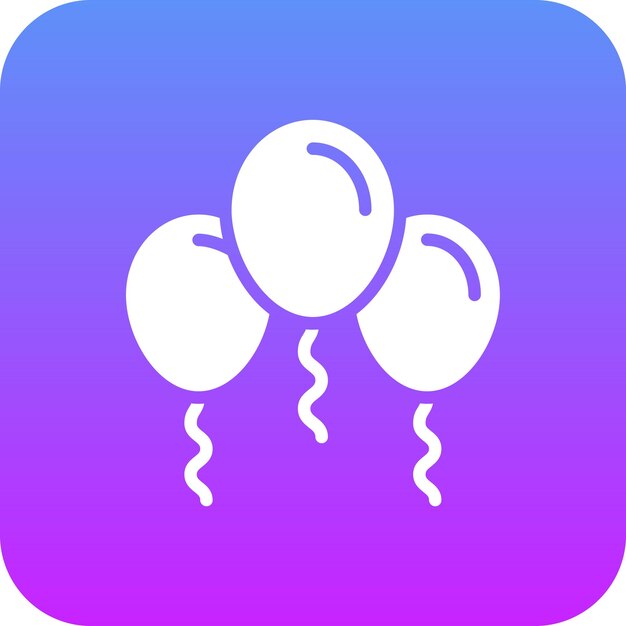 Ilustración del icono vectorial de globos del conjunto de iconos de cumpleaños