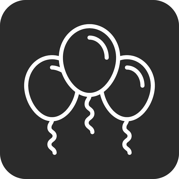 Ilustración del icono vectorial de globos del conjunto de iconos de cumpleaños