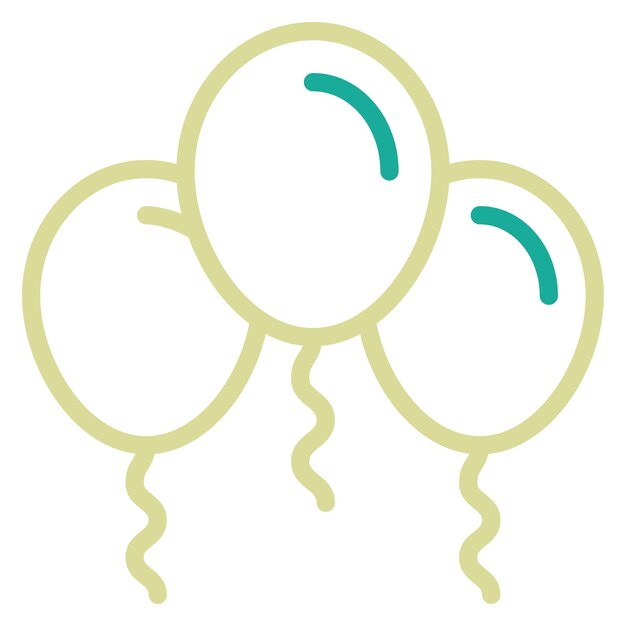 Ilustración del icono vectorial de globos del conjunto de iconos de cumpleaños