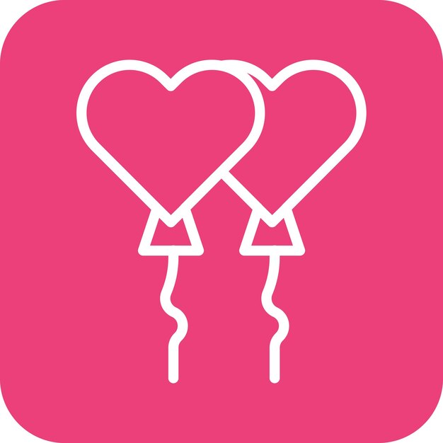 Ilustración del icono vectorial de globos del conjunto de iconos de entretenimiento