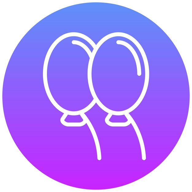 Ilustración del icono vectorial de globos del conjunto de iconos de Fiestas y Celebraciones
