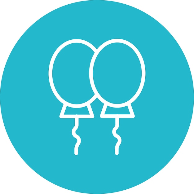 Ilustración del icono vectorial de globos del conjunto de iconos del jardín de infantes