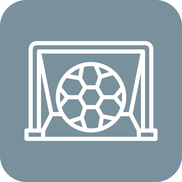 Ilustración del icono vectorial de goles de fútbol del conjunto de iconos deportivos